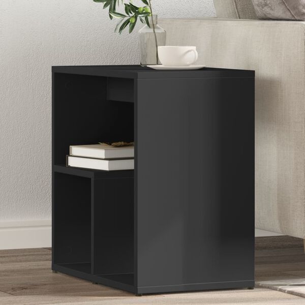 vidaXL Table d'appoint Noir 50x30x50 cm Bois d'ingénierie