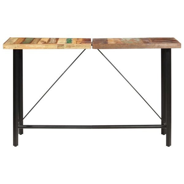 vidaXL Ensemble de bar 9 pcs Bois de récupération et cuir véritable