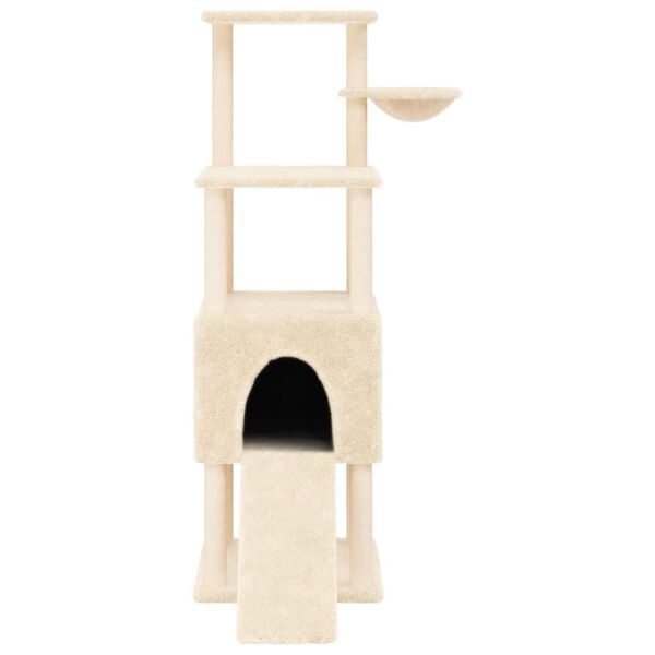 vidaXL Arbre à chat avec griffoirs en sisal Crème 153 cm