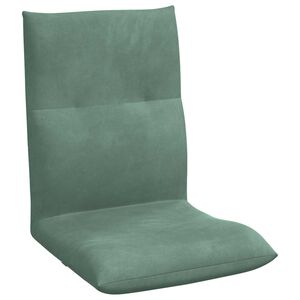 vidaXL Fauteuil de sol ajustable Vert Mer Velours