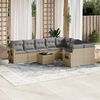 vidaXL Salon de jardin avec coussins 10 pcs beige r&eacute;sine tress&eacute;e