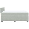 vidaXL Sommier &agrave; lattes de lit et matelas Gris clair 140x190cm Velours