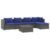 vidaXL Salon de jardin 6 pcs avec coussins r&eacute;sine tress&eacute;e gris
