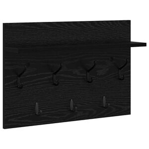 vidaXL Porte-manteau mural avec &eacute;tag&egrave;re Ch&ecirc;ne noir 60 x 40 x 12 cm