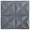 vidaXL Panneaux muraux 48 pcs Origami Gris 50 x 50 cm Mousse XPS