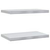vidaXL &Eacute;tag&egrave;res murales 2 pcs 50x30 cm argent&eacute; acier inoxydable