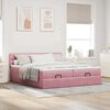 vidaXL Cadre de lit ottoman avec matelas rose 180x200 cm velours