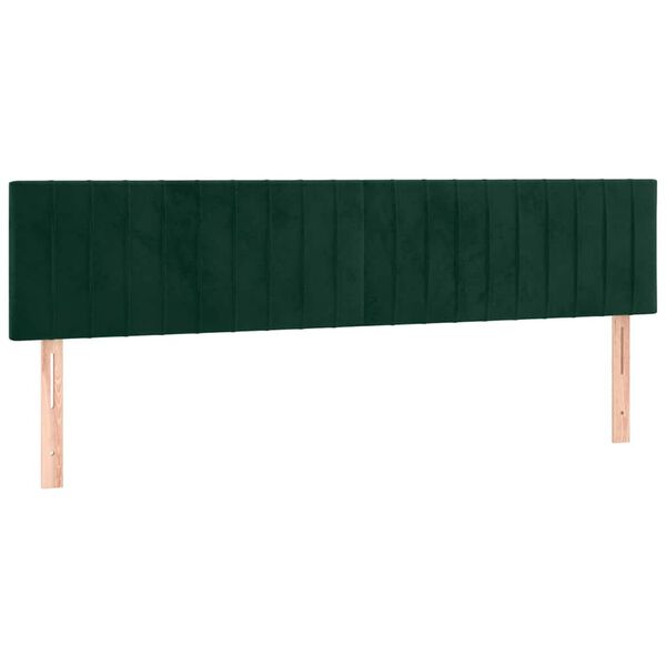 vidaXL T&ecirc;te de lit &agrave; LED Vert fonc&eacute; 180x5x78/88 cm Velours
