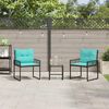 vidaXL Ensemble de meubles d'ext&eacute;rieur 3 pcs Noir et turquoise