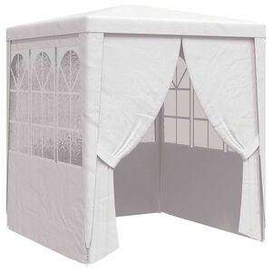 vidaXL Tente de r&eacute;ception avec parois lat&eacute;rales 2,5x2,5m Blanc 90 g/m&sup2;