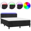 vidaXL Sommier &agrave; lattes de lit avec matelas et LED Noir 140x190 cm