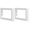 vidaXL Supports d'étagères pour lavabo 2 pcs blanc rectangulaire acier