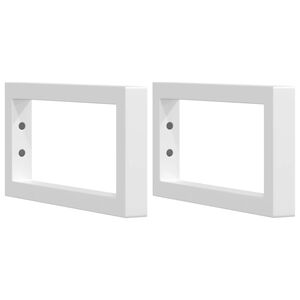 vidaXL Supports d'étagères pour lavabo 2 pcs blanc rectangulaire acier