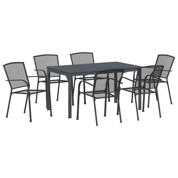 vidaXL Ensemble de salle &agrave; manger pour jardin 7 pcs Anthracite