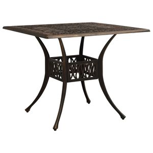 vidaXL Table de jardin Bronze 90x90x73 cm Aluminium coul&eacute;