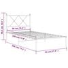 vidaXL Cadre de lit m&eacute;tal sans matelas avec t&ecirc;te de lit blanc 90x190cm