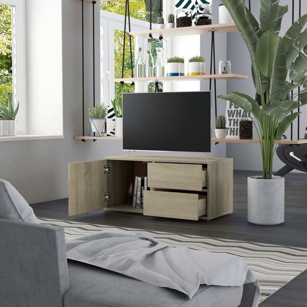 vidaXL Meuble TV Chêne sonoma 80x34x36 cm Bois d'ingénierie