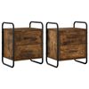vidaXL Cabinet de chevet suspendu 2 pc Ch&ecirc;ne fum&eacute; 40 x 30 x 50 cm