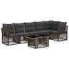 vidaXL Ensemble de canap&eacute; de jardin 7 pc Gris polyrotin