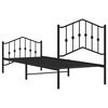 vidaXL Cadre de lit métal sans matelas avec pied de lit noir 80x200 cm