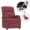 vidaXL Fauteuil inclinable &eacute;lectrique Rouge bordeaux Tissu
