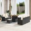 vidaXL Ensemble de canap&eacute; de jardin avec coussin 8 pcs Noir et Cr&egrave;me