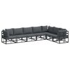 vidaXL Ensemble de canap&eacute; de jardin 7 pc Noir Aluminium