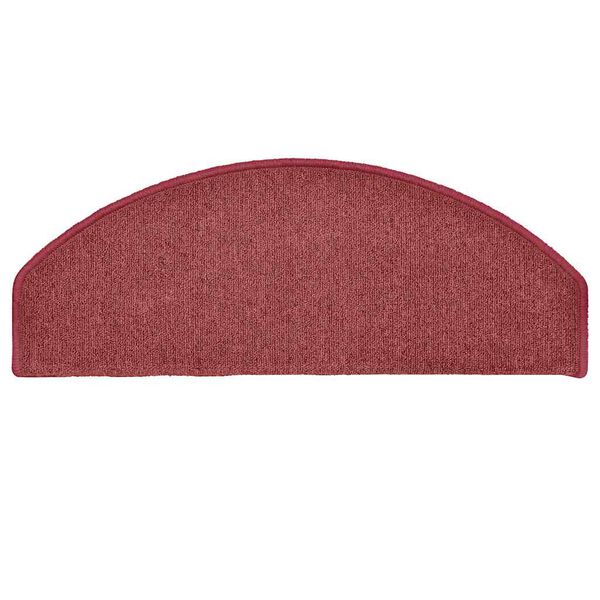 vidaXL Tapis d'escalier 30 pi&egrave;ces 65 x 24 x 4 cm Bordeaux Demi-rond Grand
