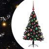 vidaXL Sapin de Noël artificiel pré-éclairé Noir 120 cm PVC