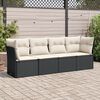 vidaXL Salon de jardin 4 pcs avec coussins noir r&eacute;sine tress&eacute;e