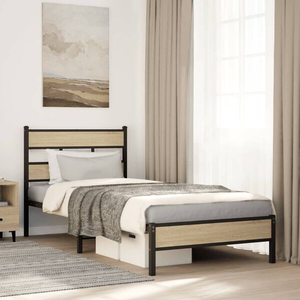 vidaXL Cadre de lit sans matelas ch&ecirc;ne sonoma 80x200 cm
