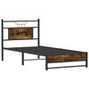 vidaXL Cadre de lit sans matelas ch&ecirc;ne fum&eacute; 90x190cm bois d'ing&eacute;nierie