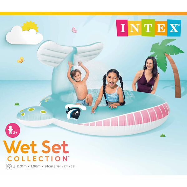 Intex Piscine à pulvérisation Forme de baleine 201x196x91 cm