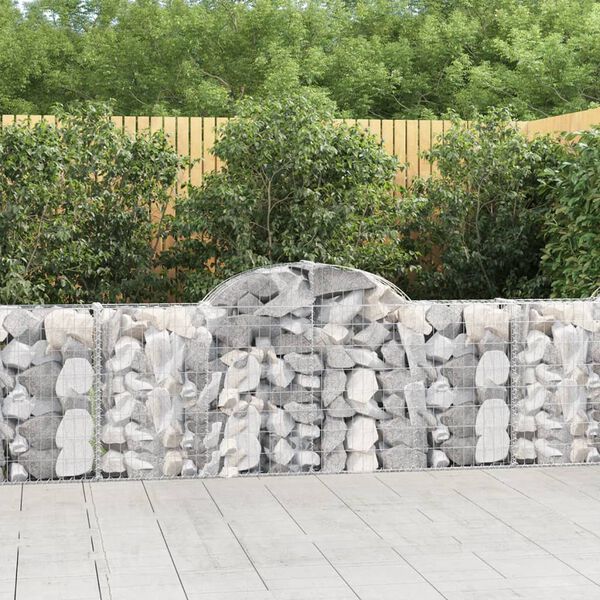 vidaXL Paniers &agrave; gabions arqu&eacute;s 10 pcs 200x30x80/100 cm Fer galvanis&eacute;
