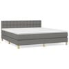 vidaXL Sommier &agrave; lattes de lit avec matelas Gris fonc&eacute; 160x200cm Tissu