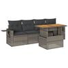 vidaXL Salon de jardin 5 pcs avec coussins gris r&eacute;sine tress&eacute;e
