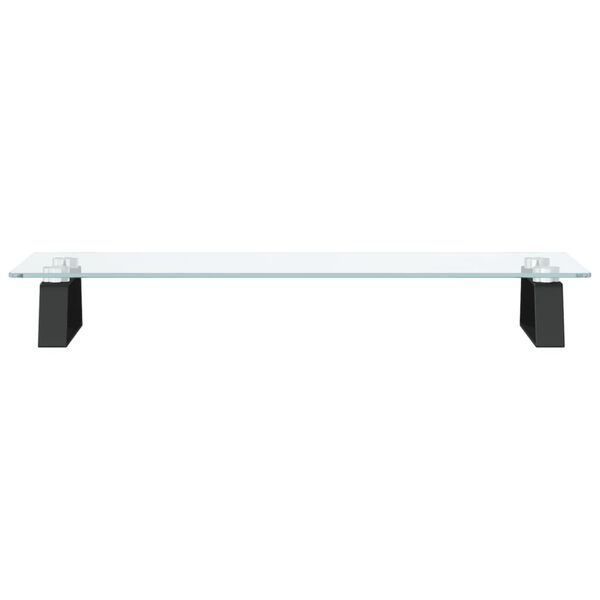 vidaXL Support de moniteur noir 60x20x8 cm verre tremp&eacute; et m&eacute;tal