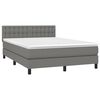 vidaXL Sommier &agrave; lattes de lit avec matelas Gris fonc&eacute; 140x200cm Tissu