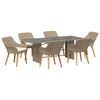 vidaXL Ensemble de salle &agrave; manger pour jardin 7 pc Beige polyrotin