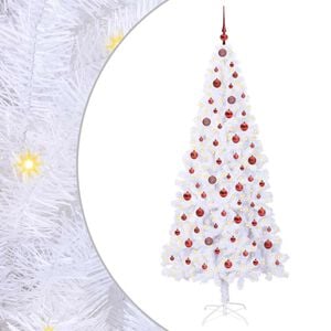 vidaXL Sapin de No&euml;l artificiel avec 300 LED Blanc 210 cm PVC et Acier