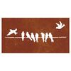 vidaXL D&eacute;coration murale jardin 105x55 cm acier corten design d'oiseau