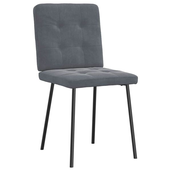 vidaXL Chaises à manger lot de 2 Gris foncé Velours