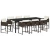 vidaXL Ensemble de salle &agrave; manger pour jardin 9 pc Marron polyrotin