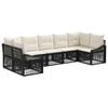 vidaXL Ensemble de canap&eacute; de jardin 7 pc 7-Nombre de places Noir