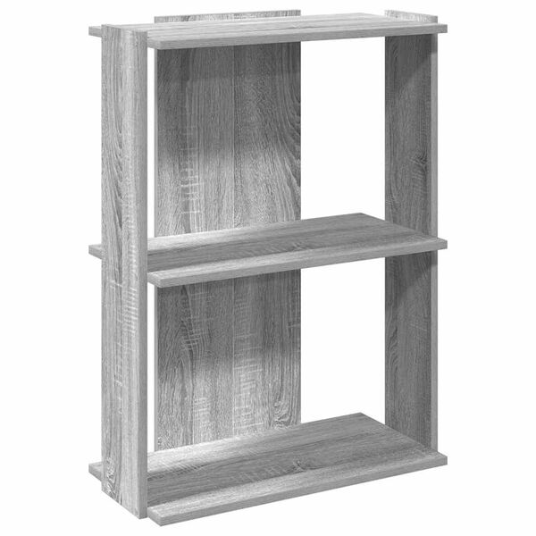vidaXL Biblioth&egrave;que 3 niveaux sonoma gris 60x30x80cm bois d'ing&eacute;nierie