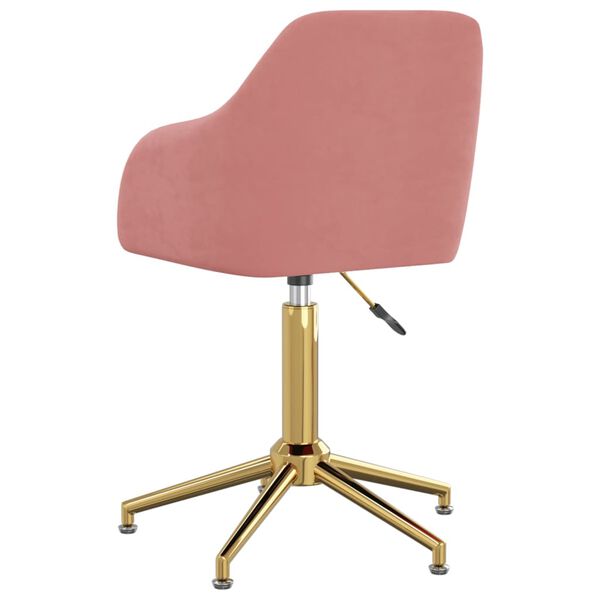 vidaXL Chaise pivotante de salle &agrave; manger Rose Velours