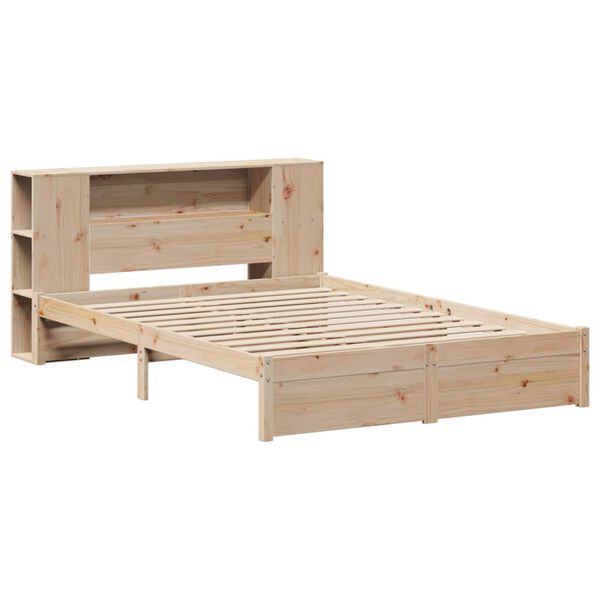 vidaXL Lit bibliothèque sans matelas 160x200 cm bois massif de pin