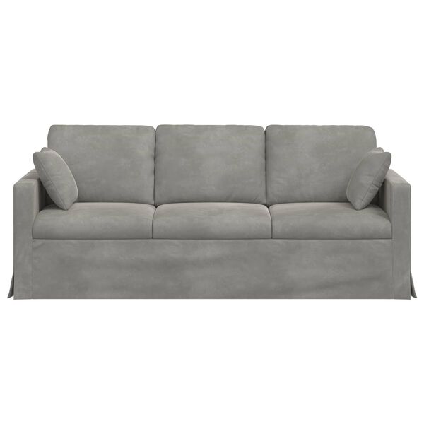 vidaXL Canap&eacute; Gris clair 198 x 78 x 80 cm Velours