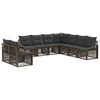 vidaXL Ensemble de canap&eacute; de jardin 9 pc Gris polyrotin