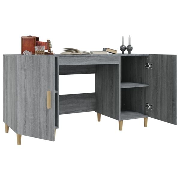 vidaXL Bureau Sonoma gris 140x50x75 cm Bois d'ing&eacute;nierie